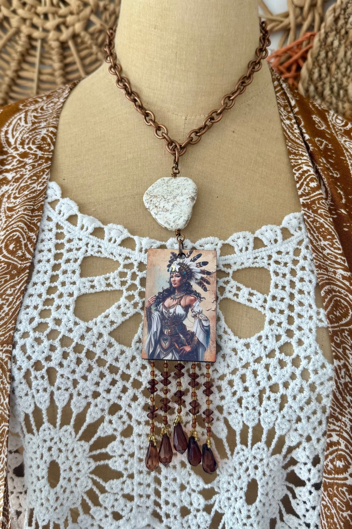 American Indian Princess Fringe Necklace - ivyandlavyboutique Gypsy South