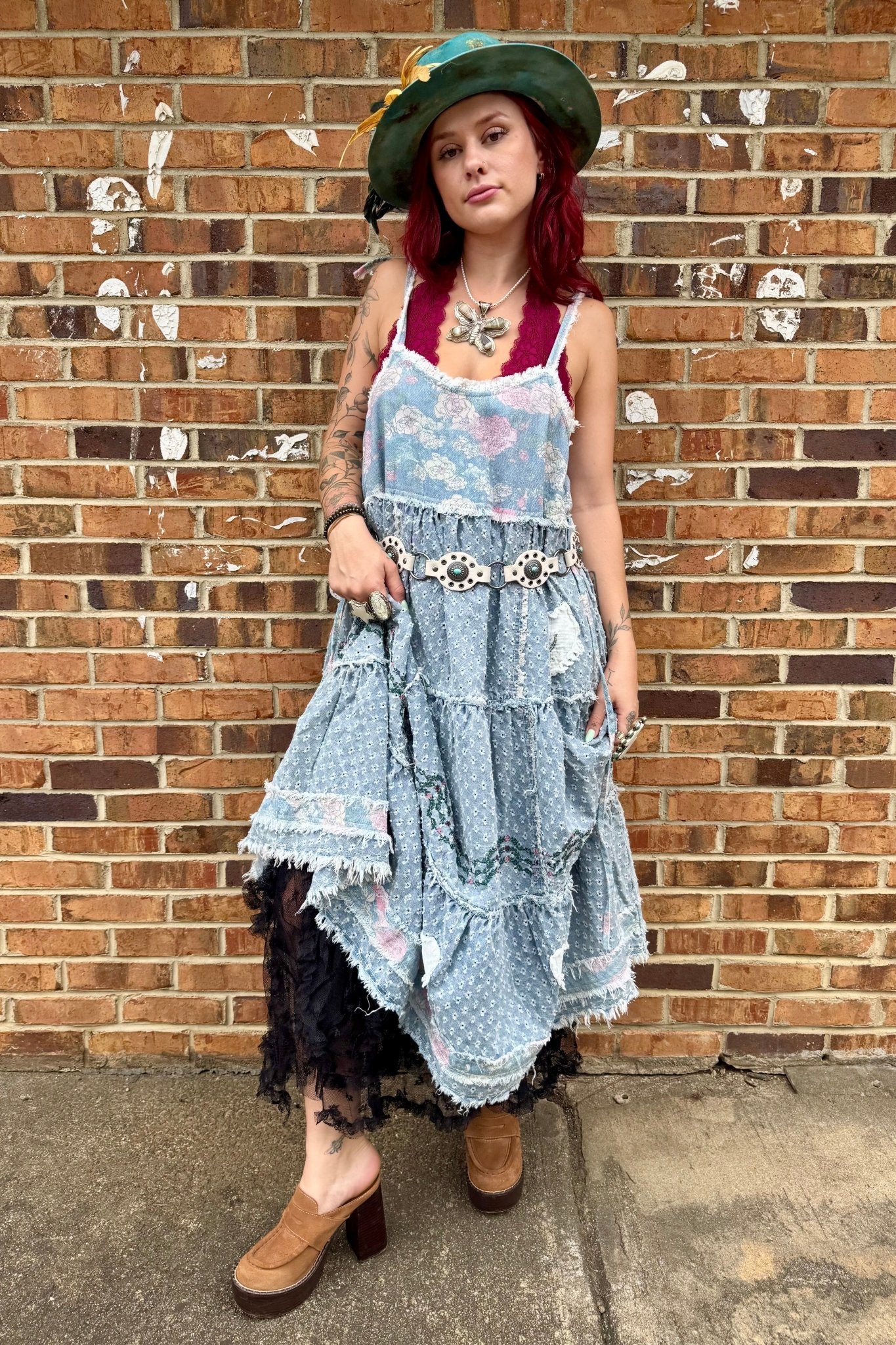 Annabella Twirl Denim Maxi Dress - ivyandlavyboutique Pol Clothing