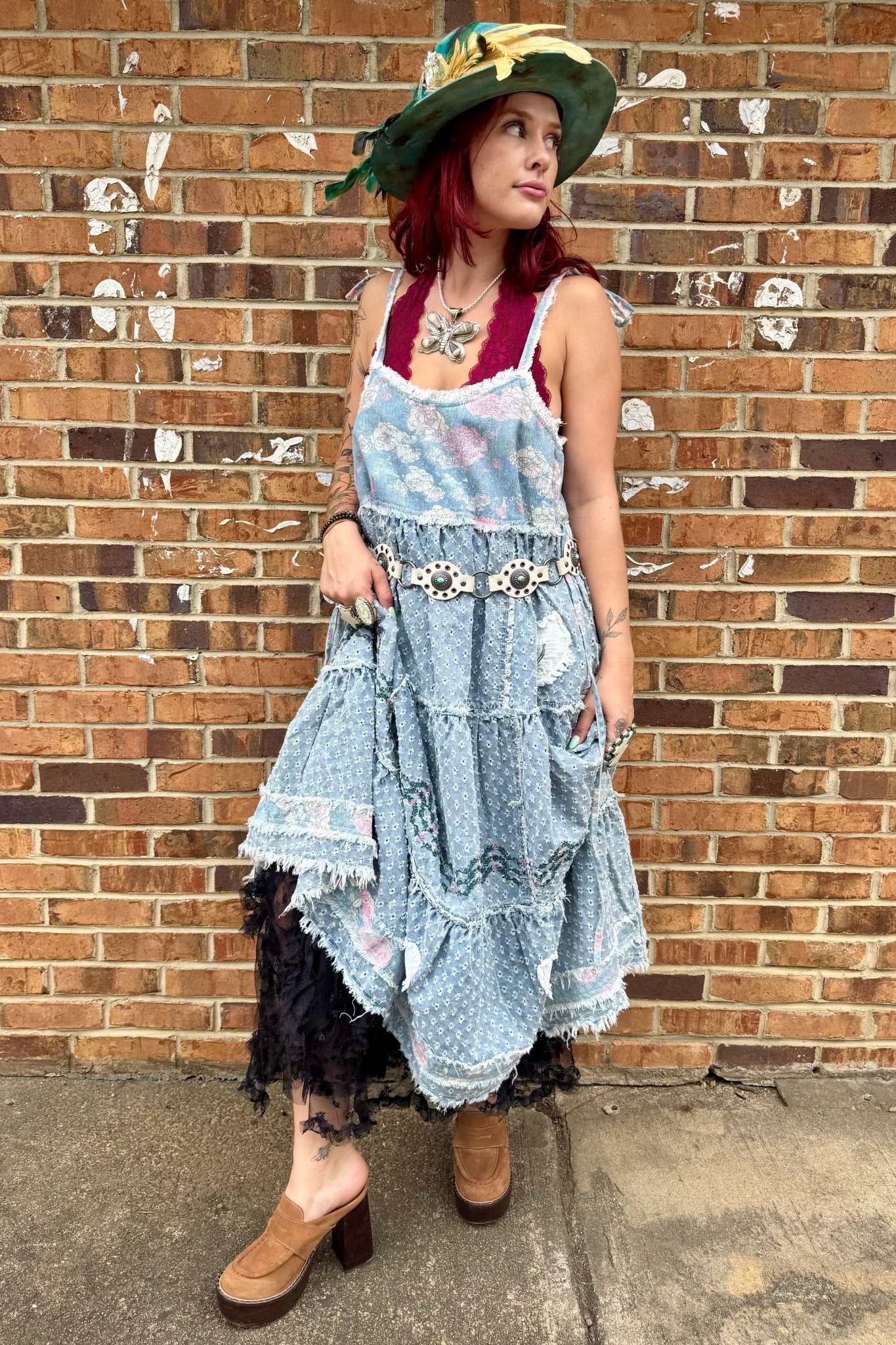 Annabella Twirl Denim Maxi Dress - ivyandlavyboutique Pol Clothing