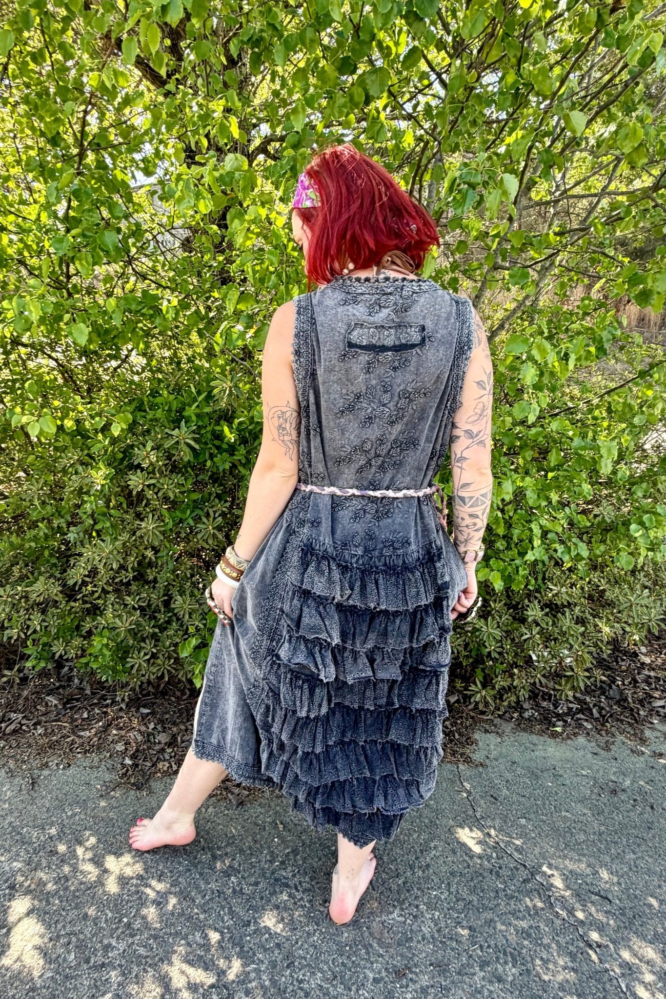 Aphrodite Sleeveless Ruffle Dress - ivyandlavyboutique Blue Velvet
