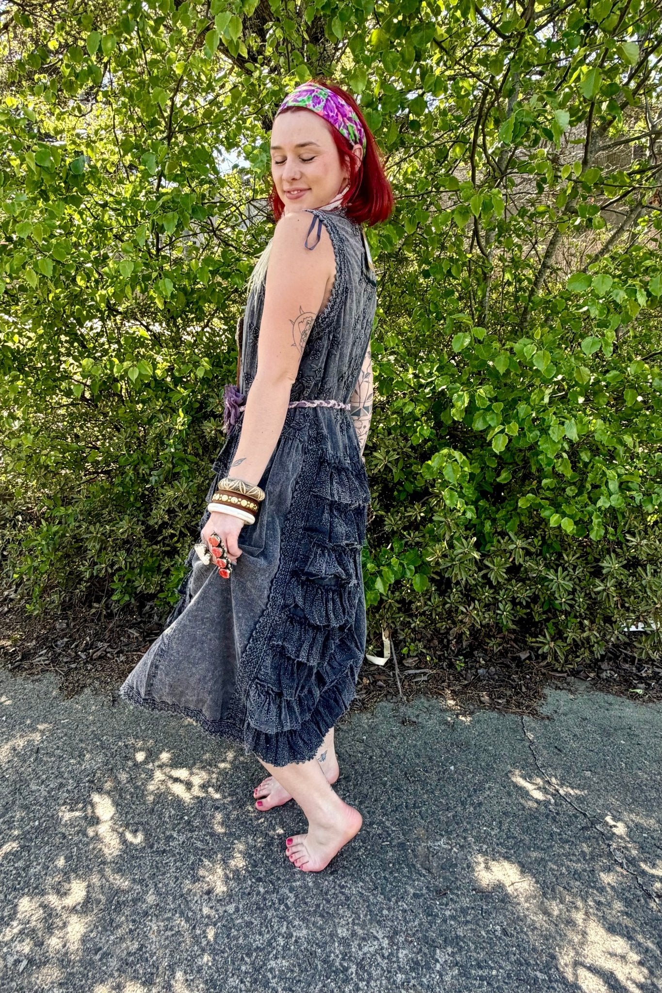 Aphrodite Sleeveless Ruffle Dress - ivyandlavyboutique Blue Velvet