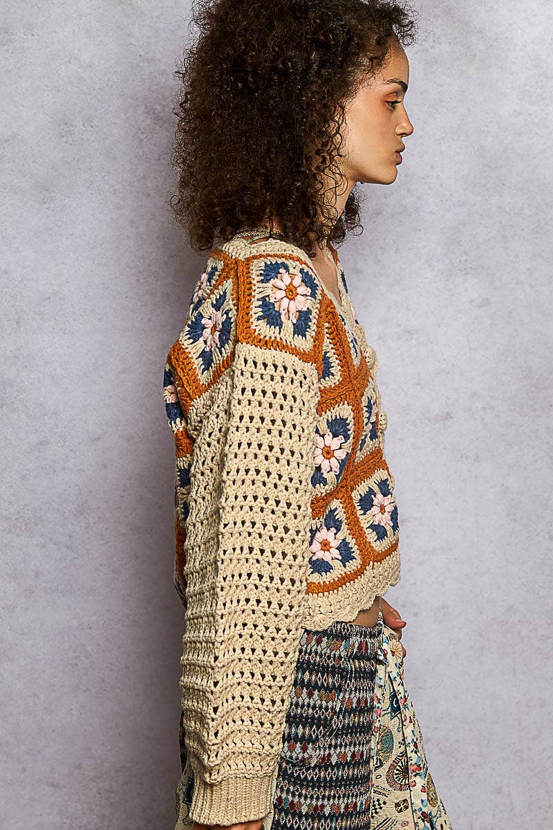 Apple Picking Cropped Sweater Top - ivyandlavyboutique Pol Clothing