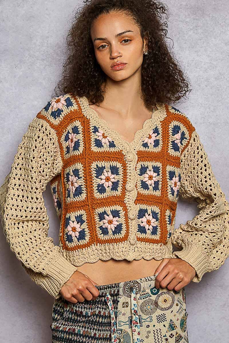 Apple Picking Cropped Sweater Top - ivyandlavyboutique Pol Clothing