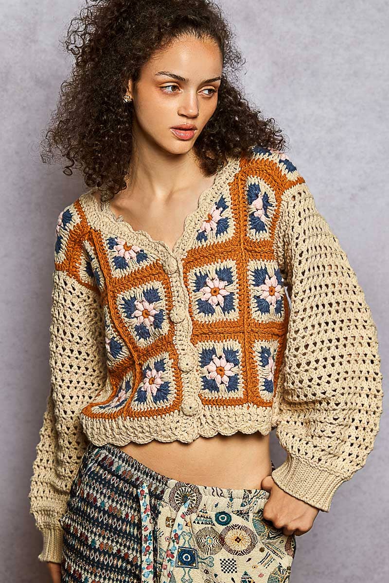 Apple Picking Cropped Sweater Top - ivyandlavyboutique Pol Clothing