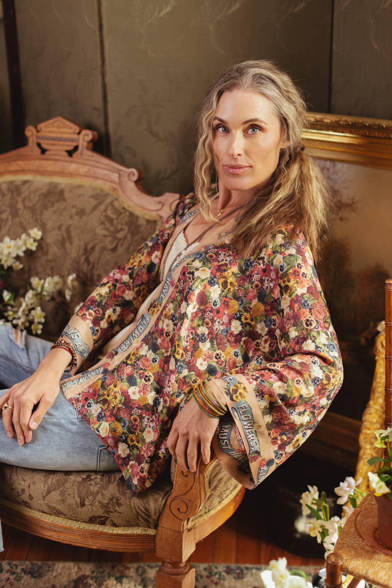 Art of Life Pixie Duster Cropped Kimono w/ Palette, Flowers - ivyandlavyboutique Market of Stars