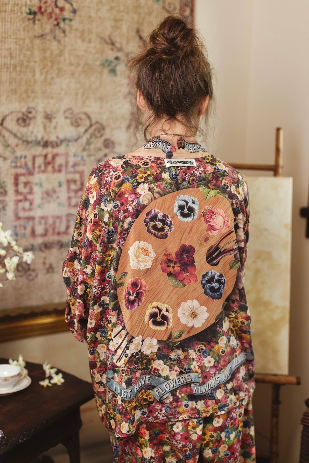 Art of Life Pixie Duster Cropped Kimono w/ Palette, Flowers - ivyandlavyboutique Market of Stars