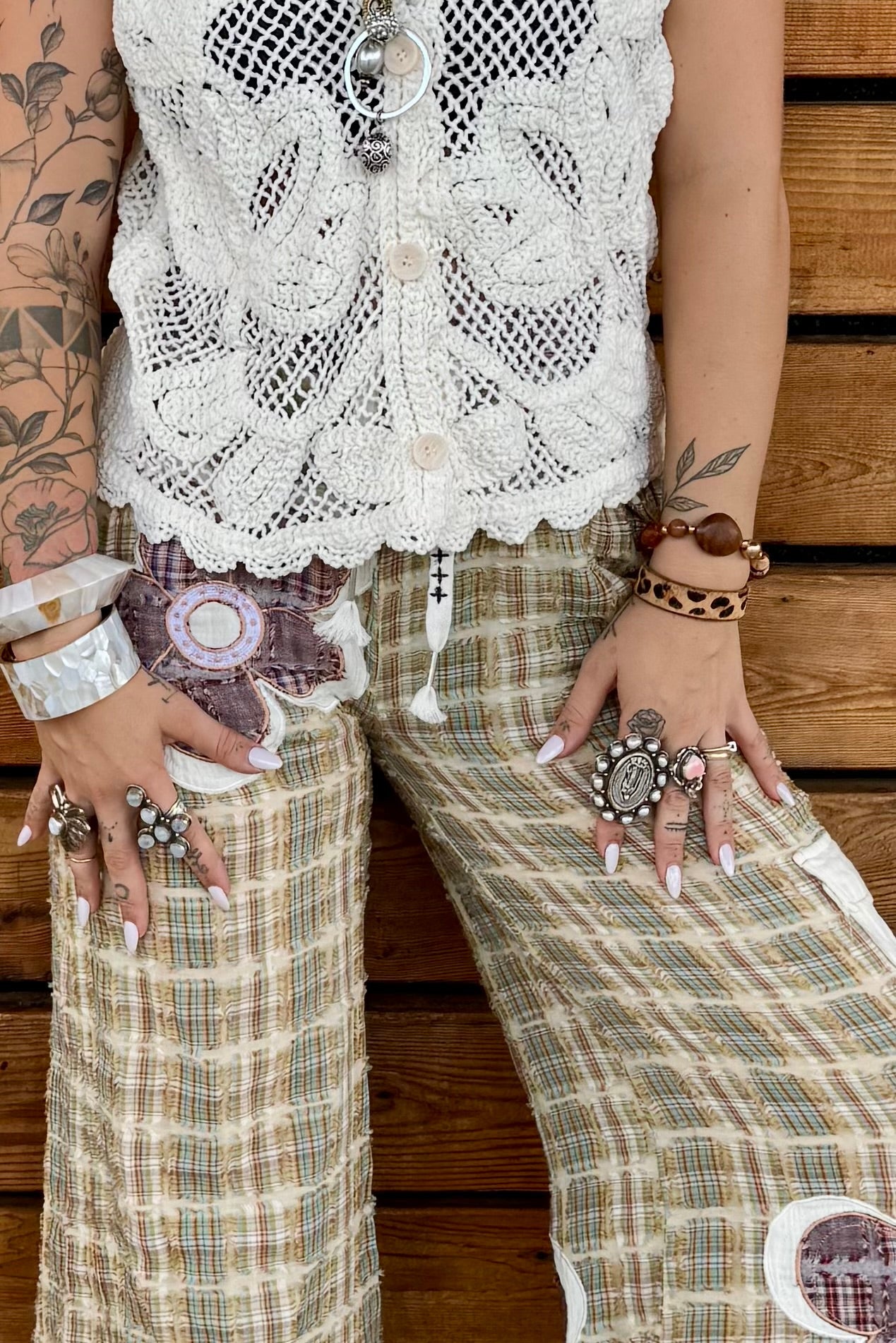 Avery Round neck sleeveless crochet vest top - ivyandlavyboutique Pol Clothing