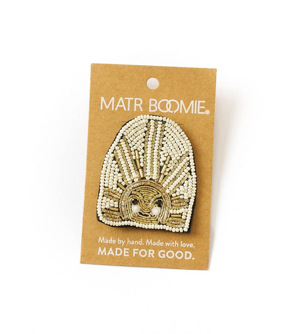 Bala Mani Beaded Sun Brooch Pin