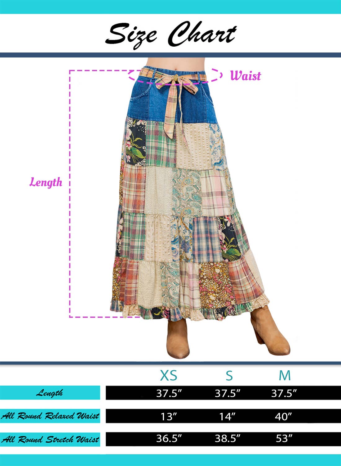 Betsys Western Boho Chic: Patchwork Belted Skirt