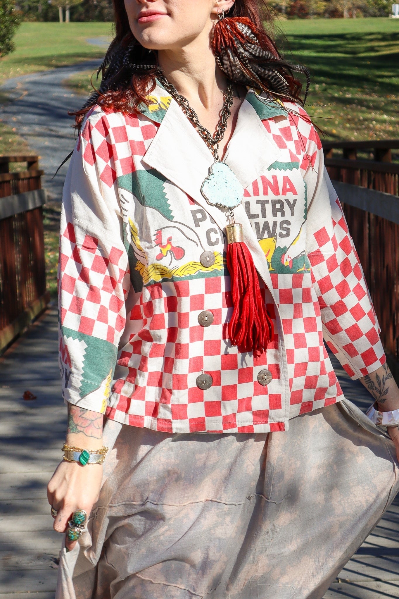 Be Bold Truker Metalized Stone Slab Accent Necklace Combo - ivyandlavyboutique Art by Amy