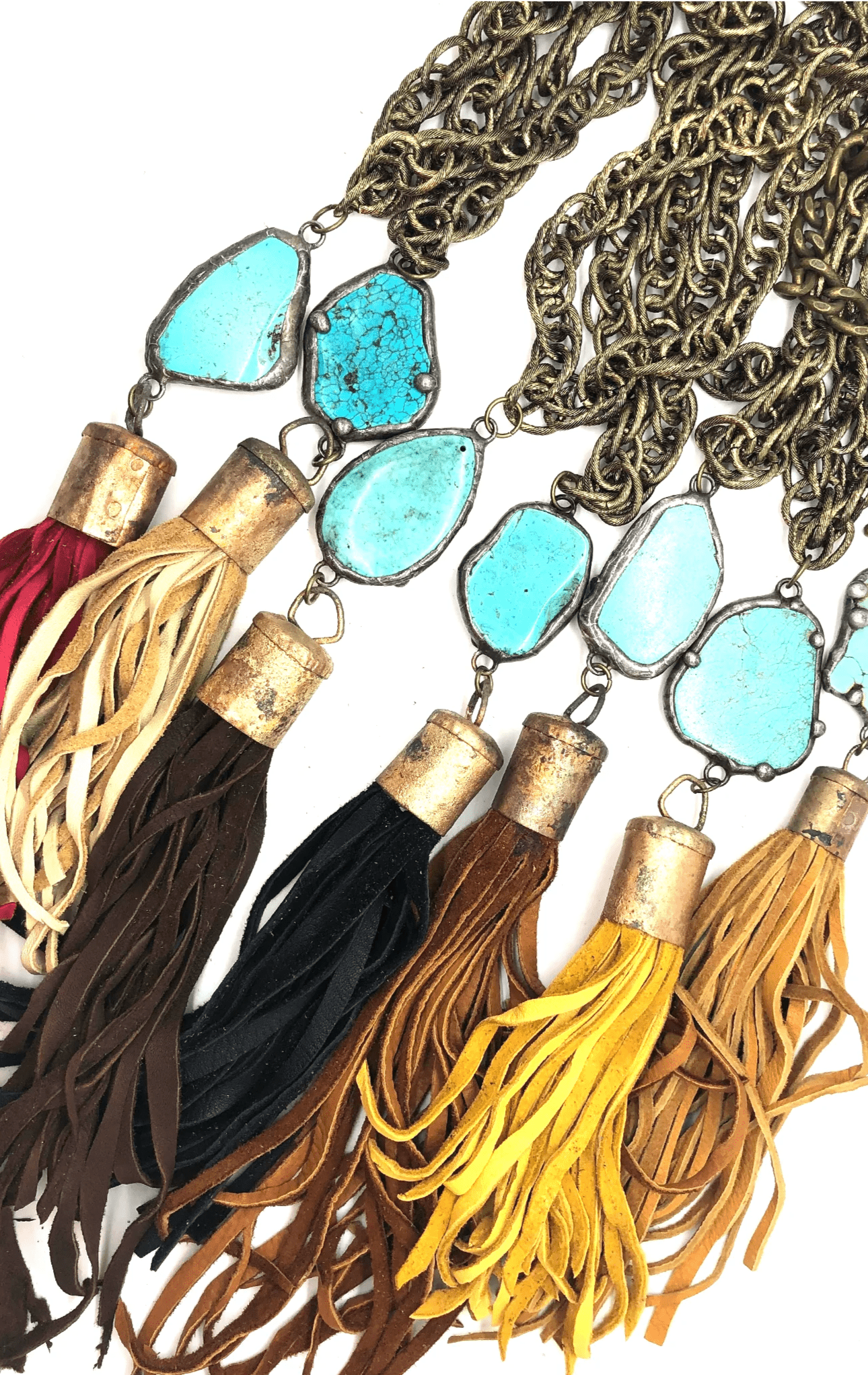 Be Bold Truker Metalized Stone Slab Accent Necklace Combo - ivyandlavyboutique Art by Amy