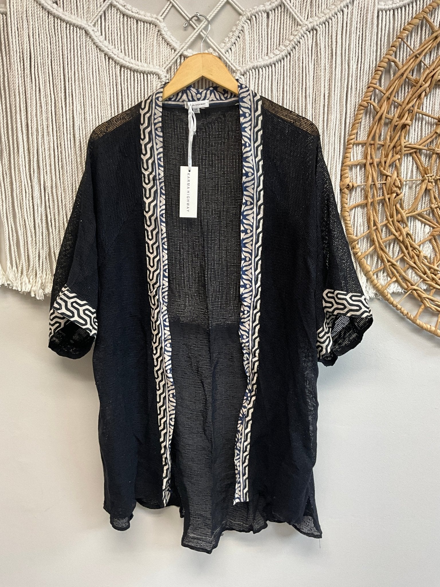 Beached Mesh Cotton Kimono SALE - ivyandlavyboutique Karma Highway