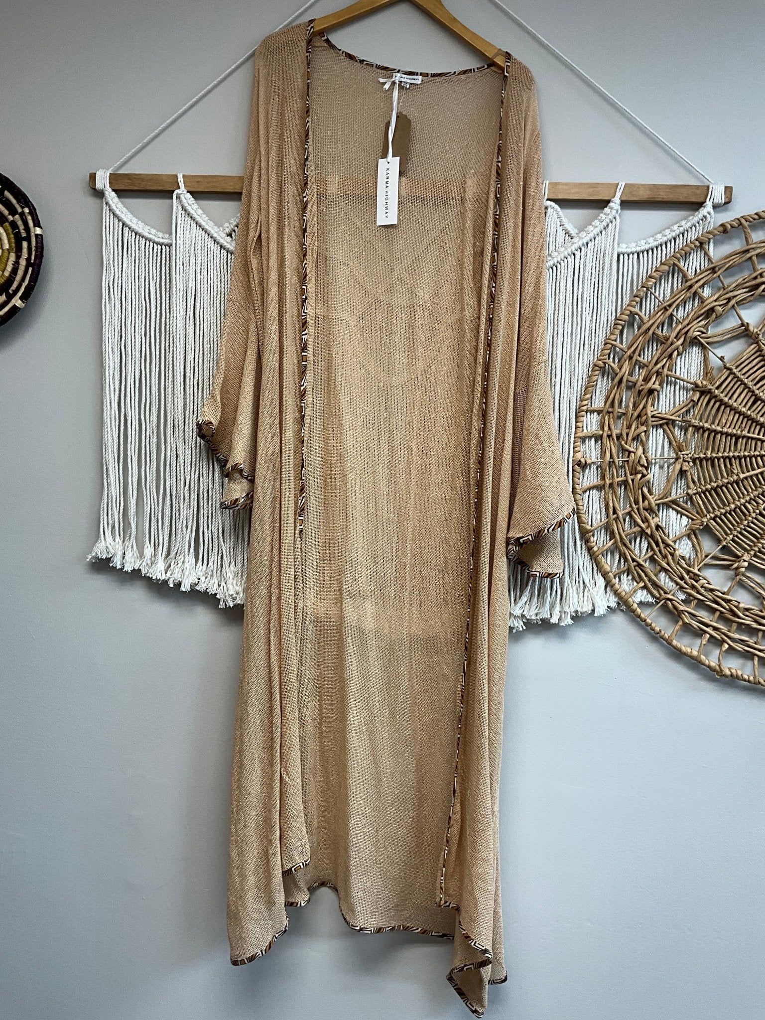 Beached Mesh Cotton Kimono SALE - ivyandlavyboutique Karma Highway