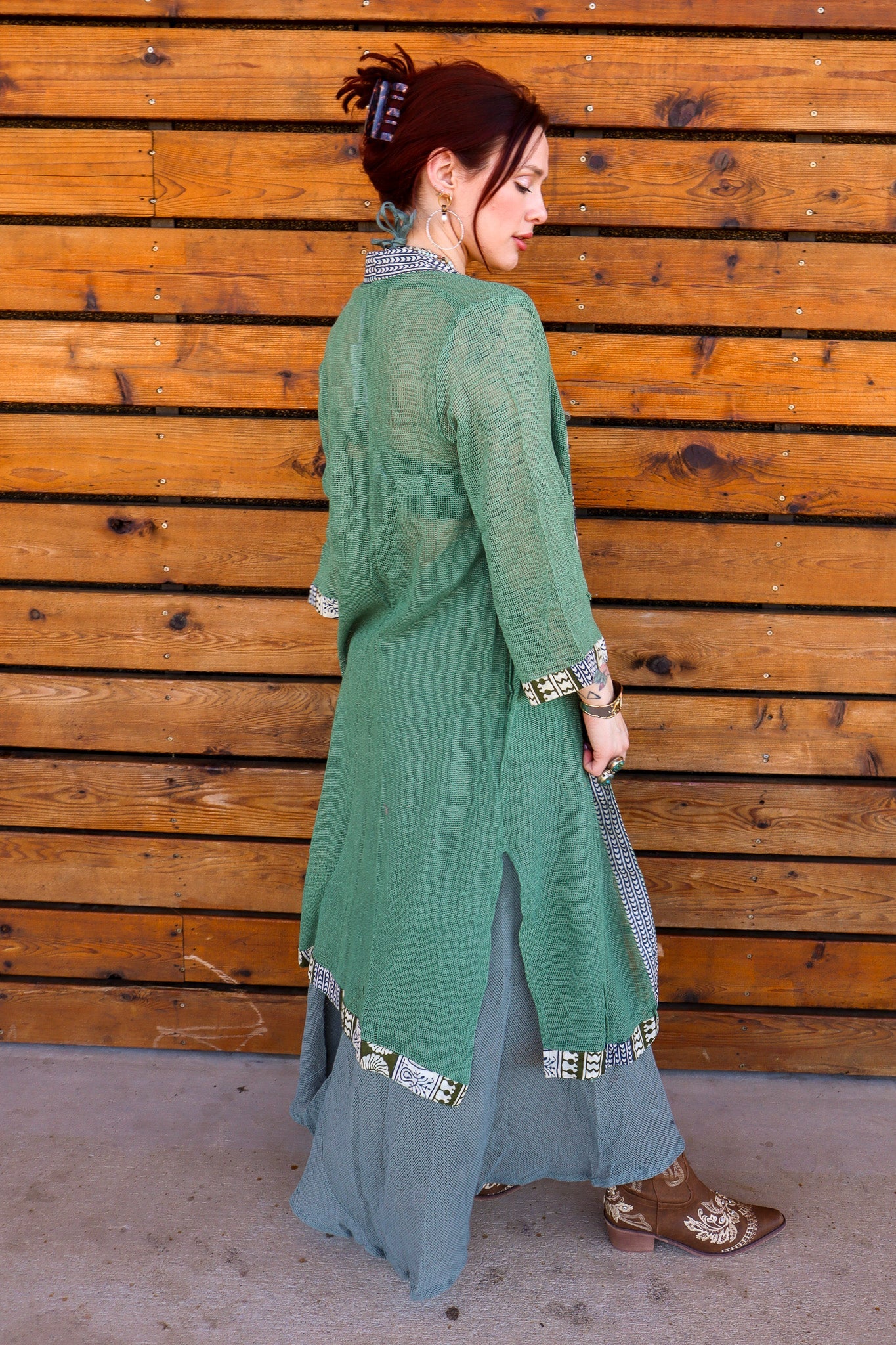 Beached Mesh Cotton Short Kimono - ivyandlavyboutique Karma Highway