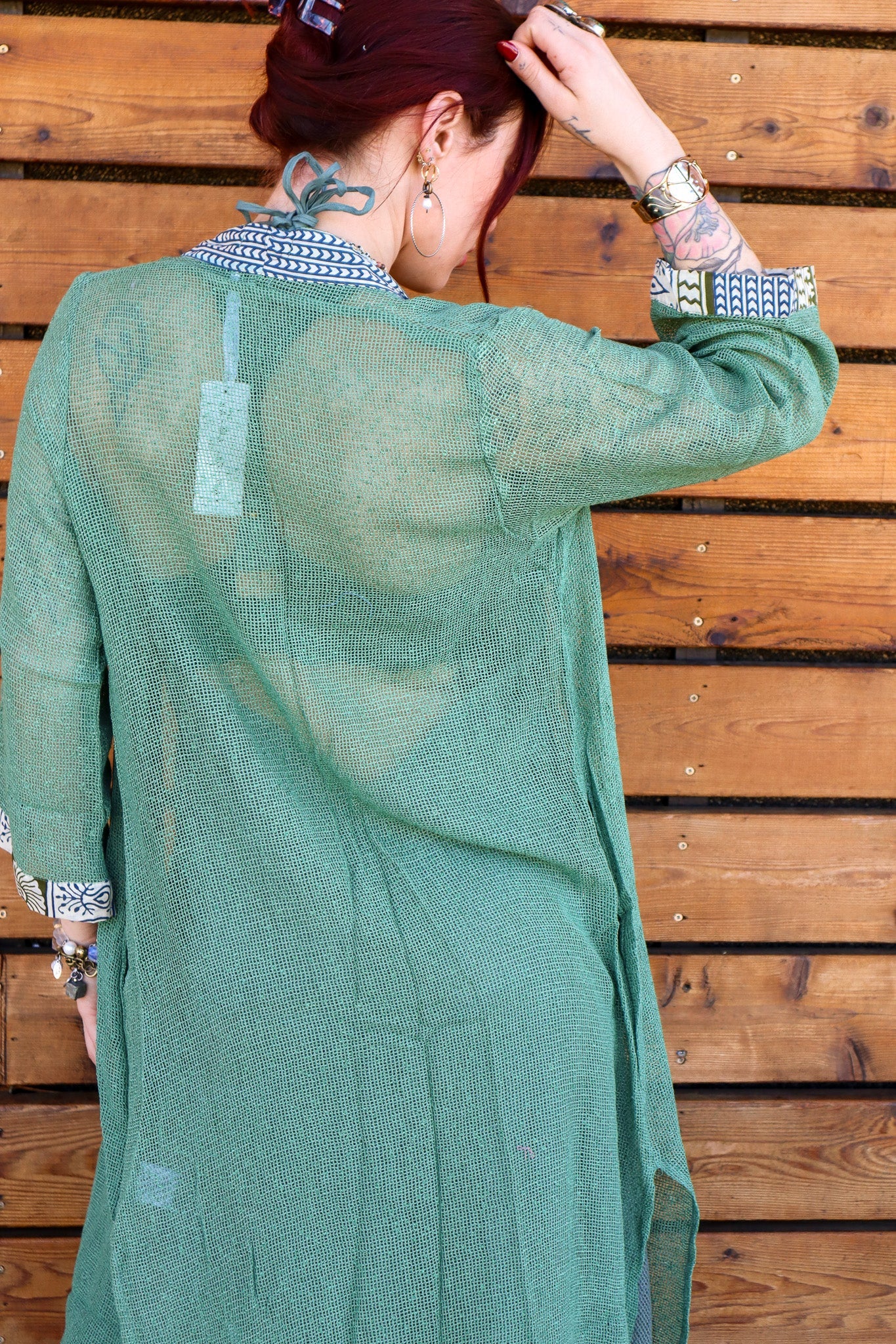 Beached Mesh Cotton Short Kimono - ivyandlavyboutique Karma Highway