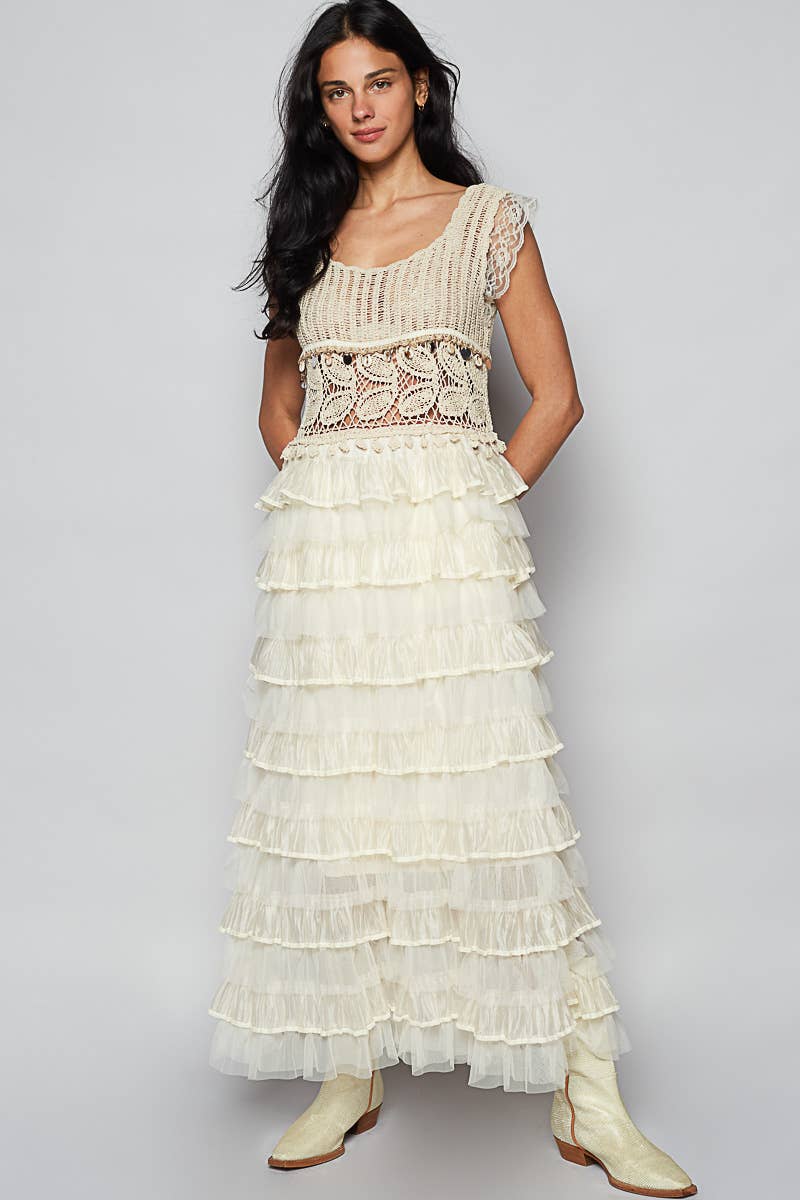 Beached Queen Ruffle Dress - ivyandlavyboutique Pol Clothing