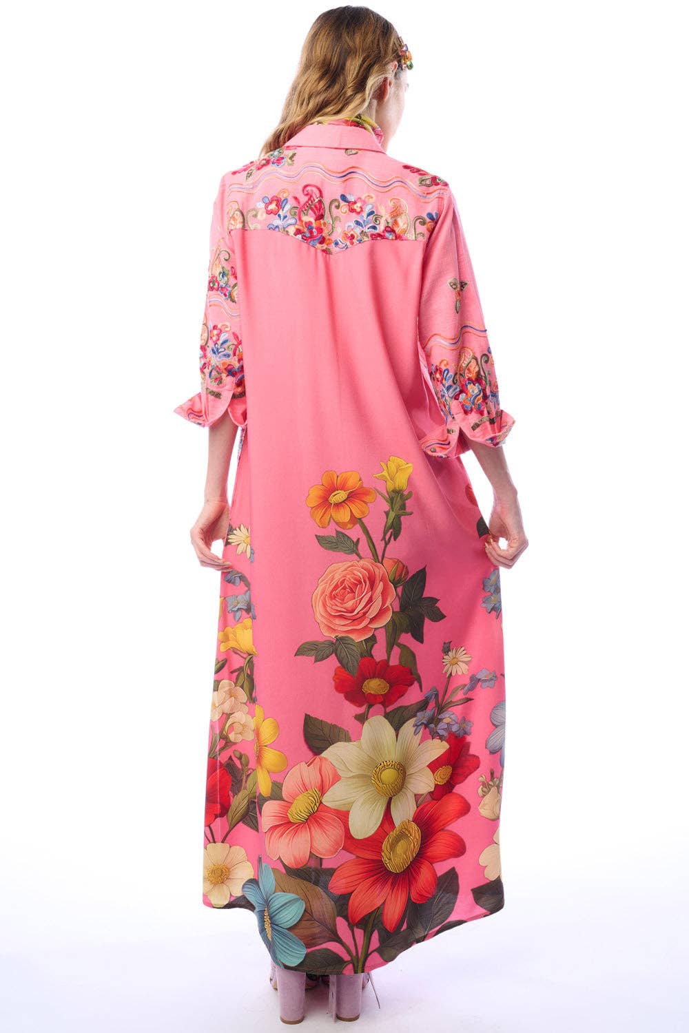 Beauty Mark Maxi Duster in Dirty Rose - ivyandlavyboutique Aratta