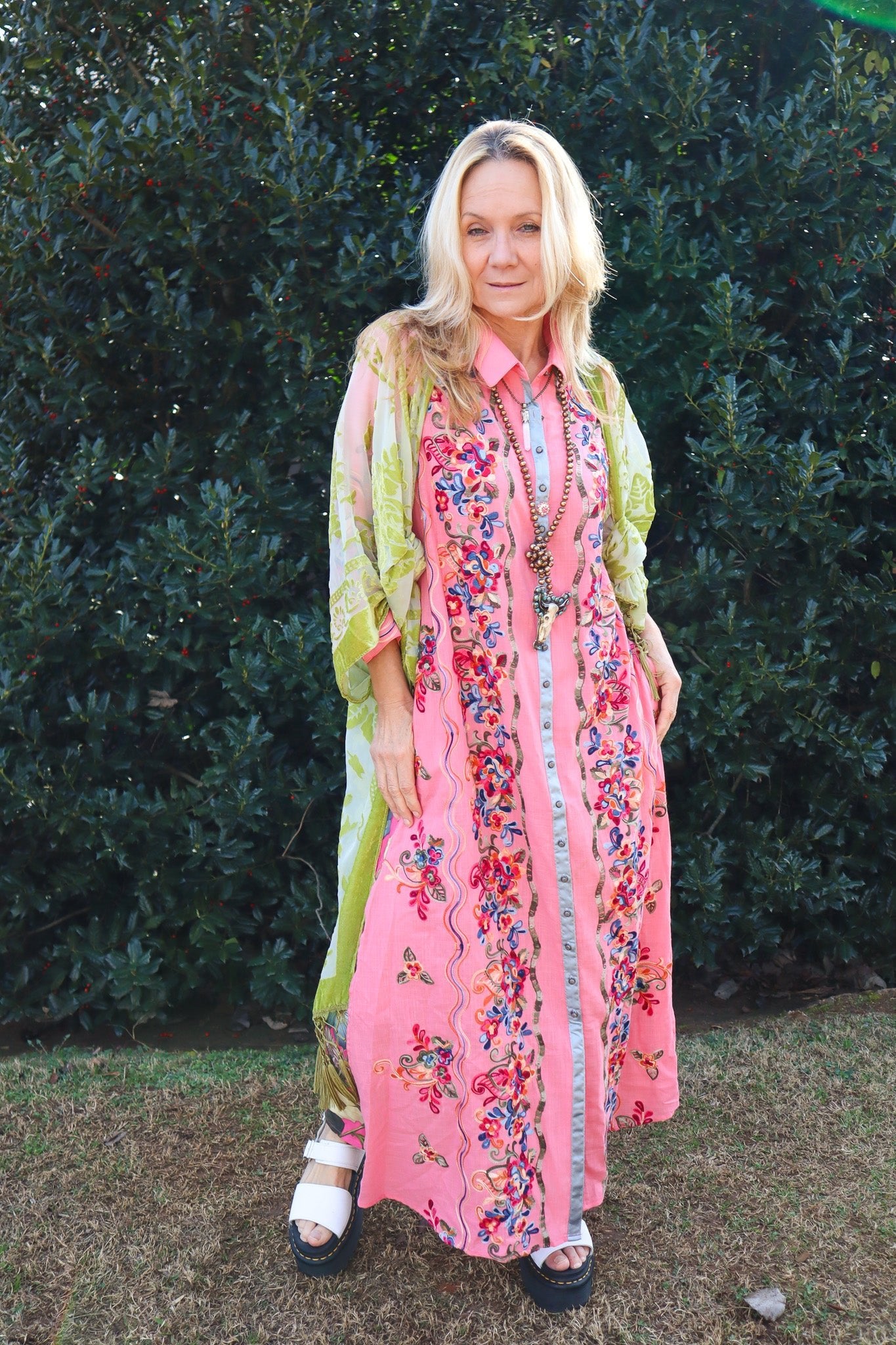 Beauty Mark Maxi Duster in Dirty Rose - ivyandlavyboutique Aratta