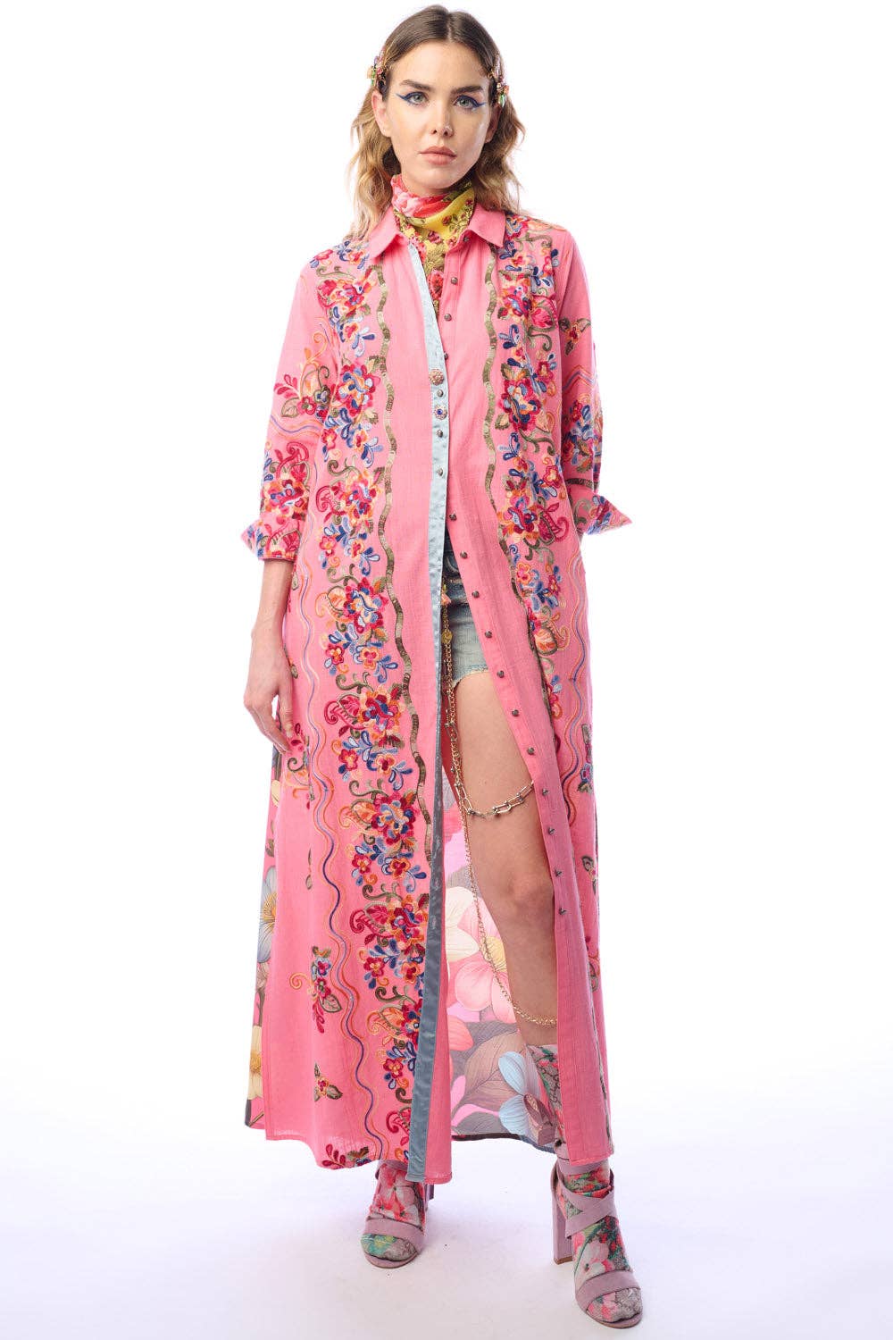 Beauty Mark Maxi Duster in Dirty Rose - ivyandlavyboutique Aratta