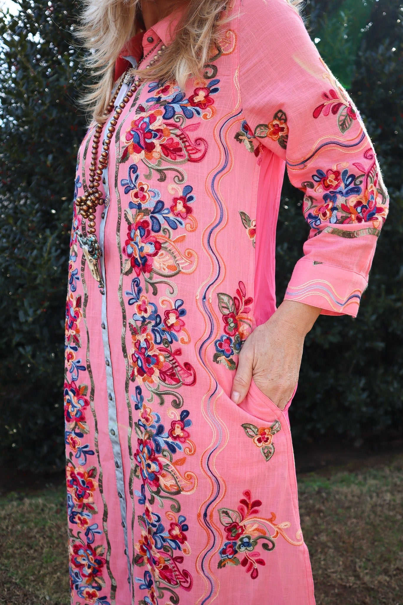 Beauty Mark Maxi Duster in Dirty Rose - ivyandlavyboutique Aratta
