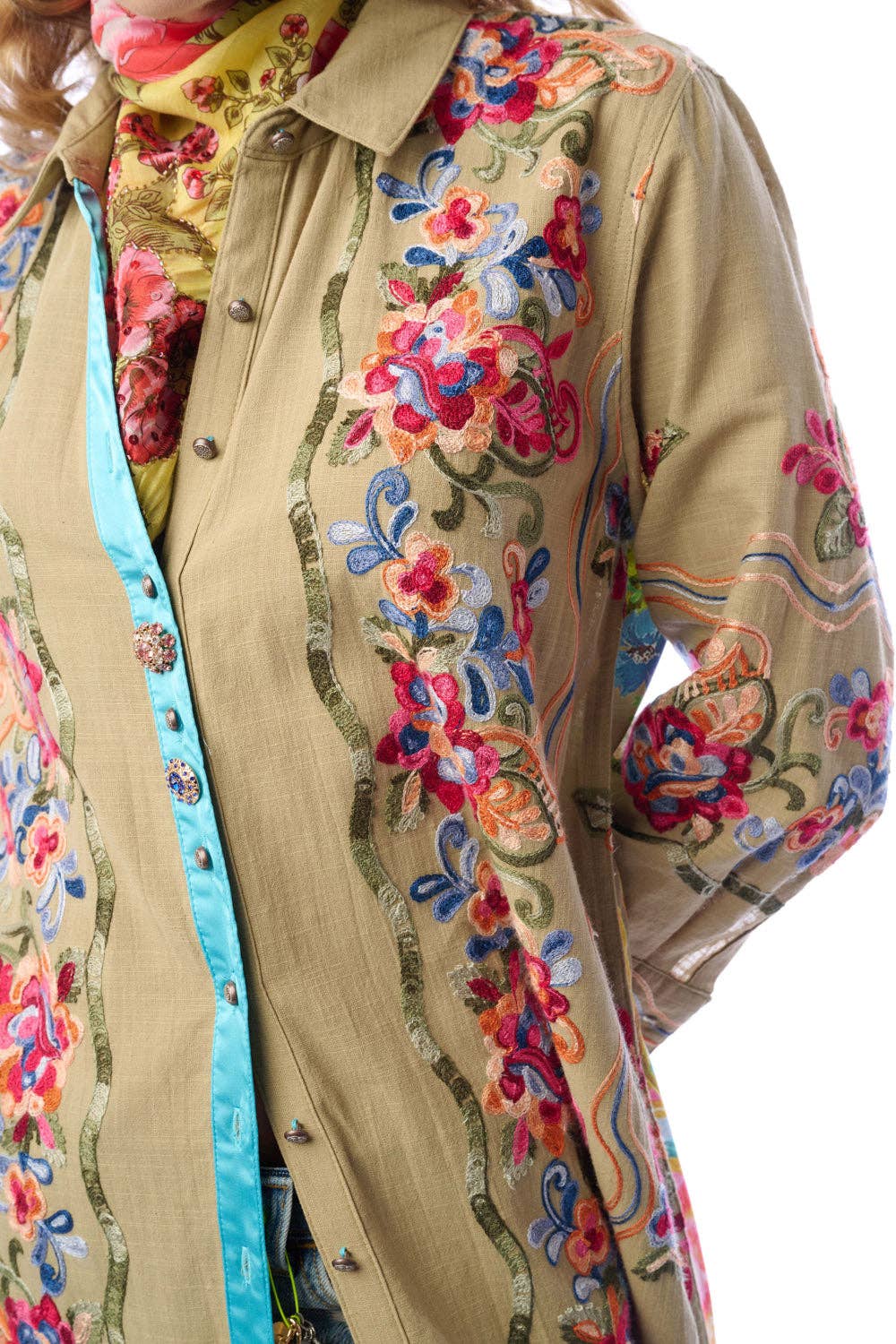 Beauty Mark Maxi Duster in Olive - ivyandlavyboutique Aratta