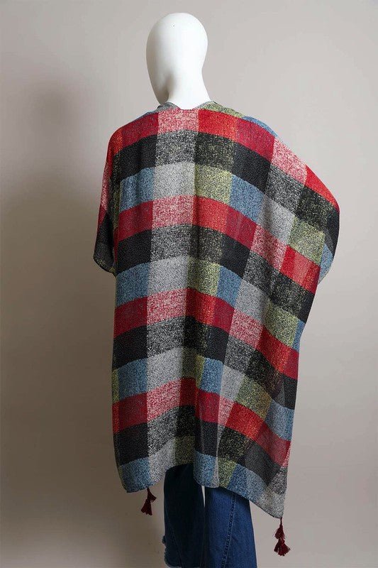 Betsy Buffalo Checkered Kimono - ivyandlavyboutique Leto Accessories