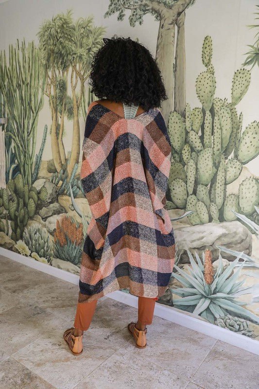 Betsy Buffalo Checkered Kimono - ivyandlavyboutique Leto Accessories