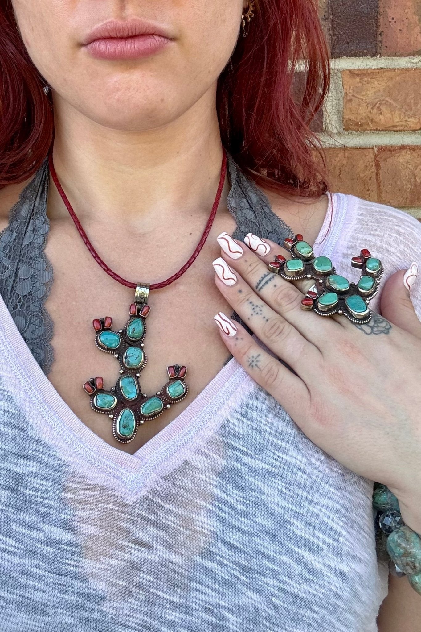 Big Cactus & Flowers Ring - ivyandlavyboutique ivyandlavyboutique