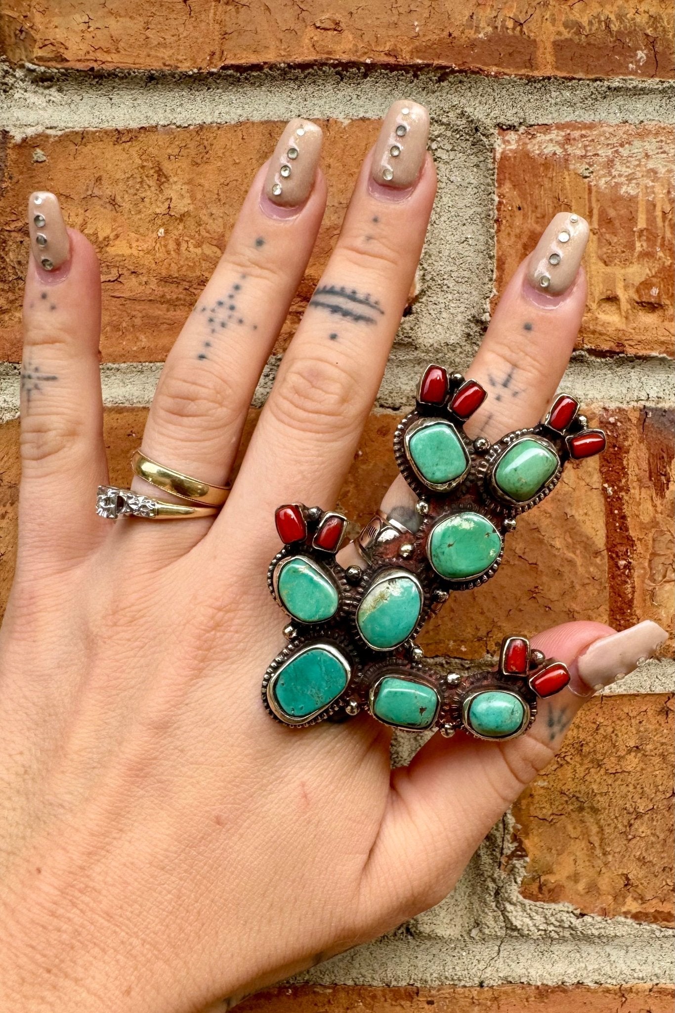 Big Cactus & Flowers Ring - ivyandlavyboutique ivyandlavyboutique