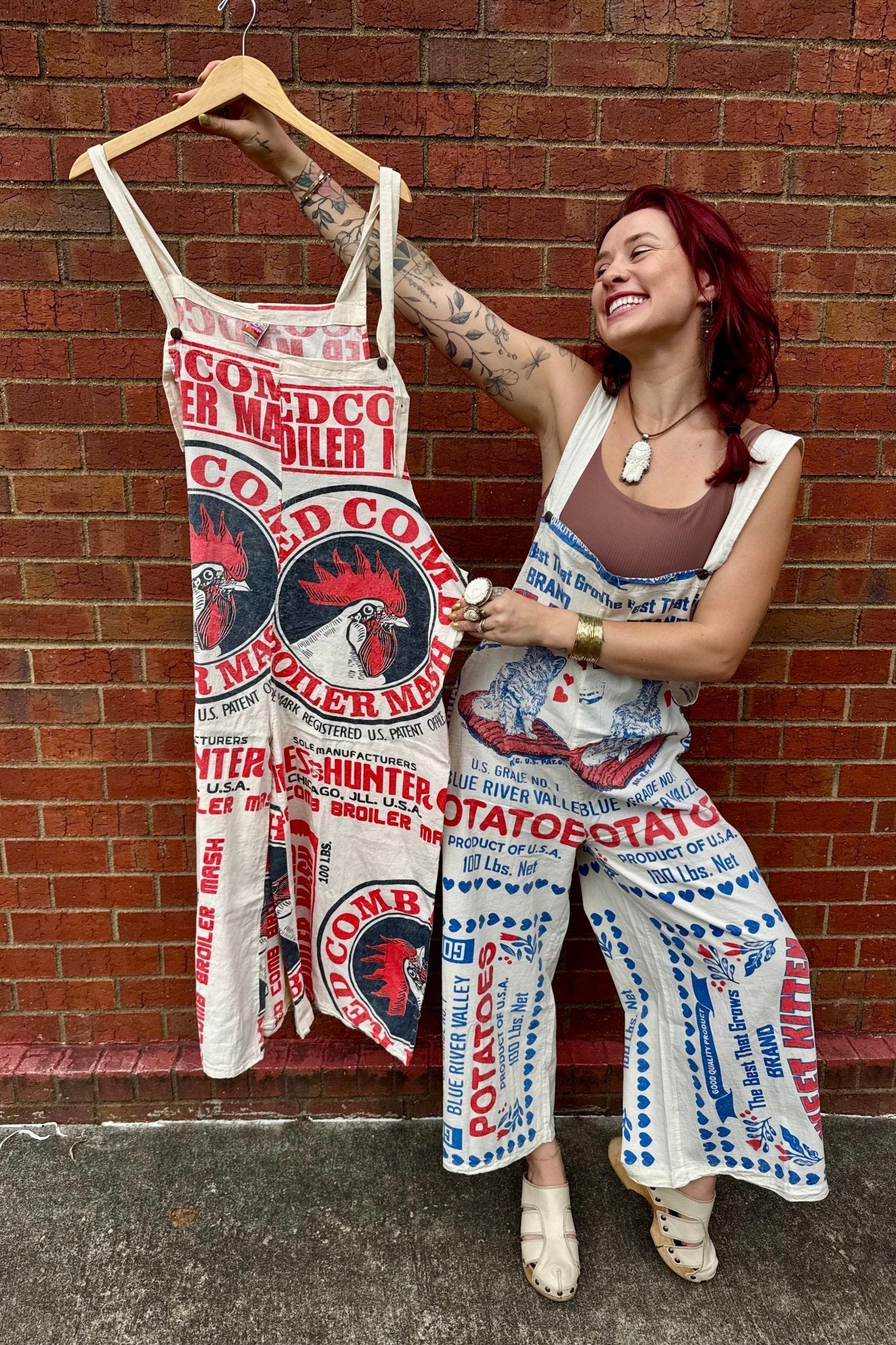Big Chicken Jumpsuit Flour Sack - ivyandlavyboutique Kathmandu Imports