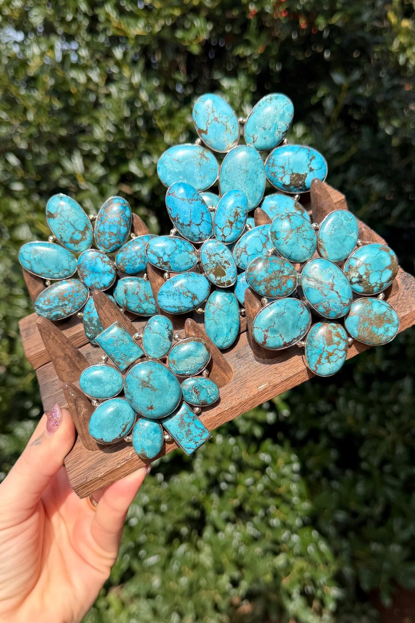 BIG Turquoise Flower Ring - ivyandlavyboutique ivyandlavyboutique