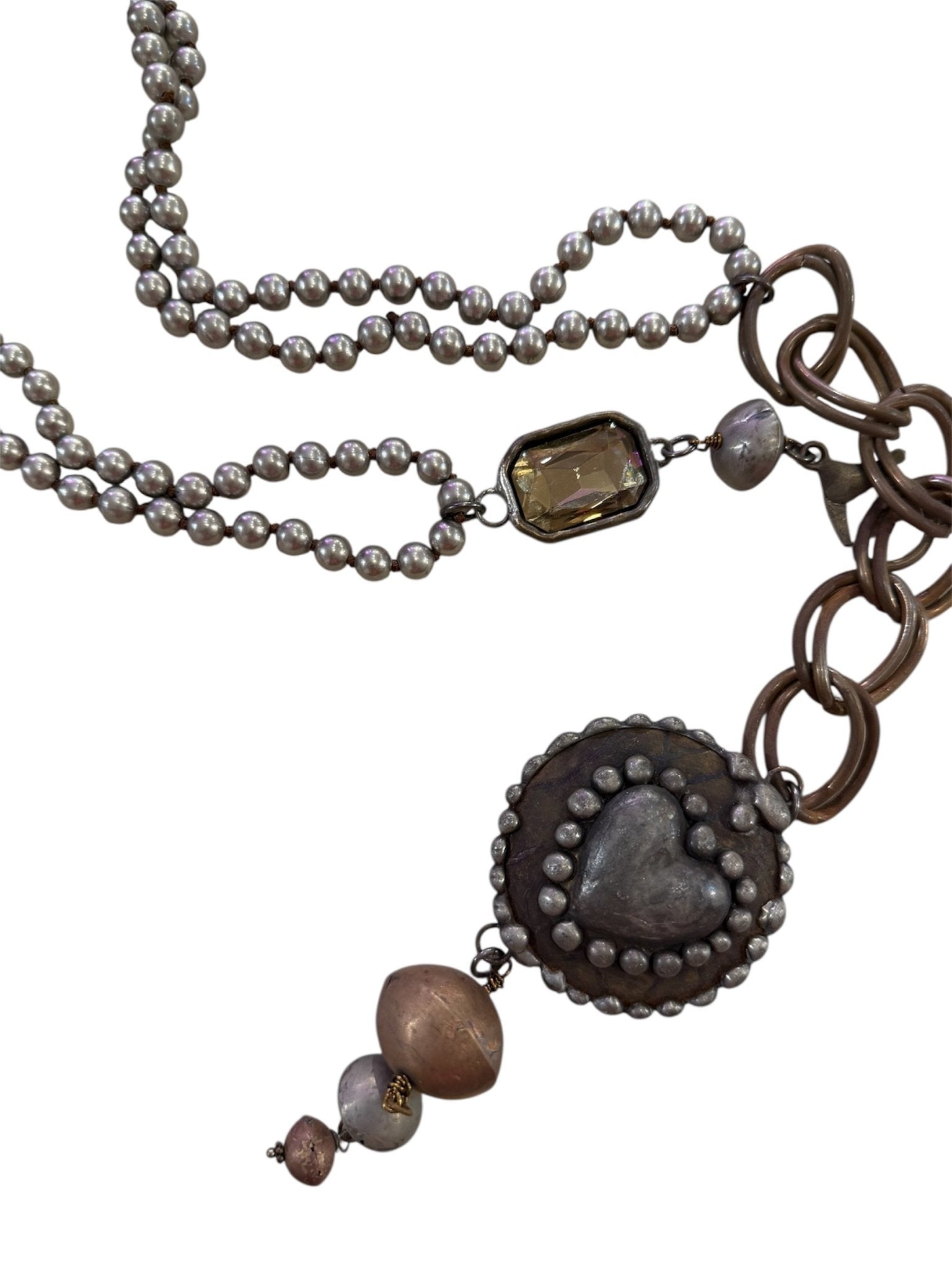 Big & Vintage Heart Necklace - ivyandlavyboutique ivyandlavyboutique