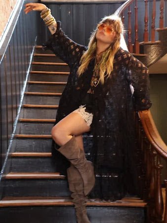 Black Crochet Pixie Duster Dress - Kantha Bae - ivyandlavyboutique Kantha Bae