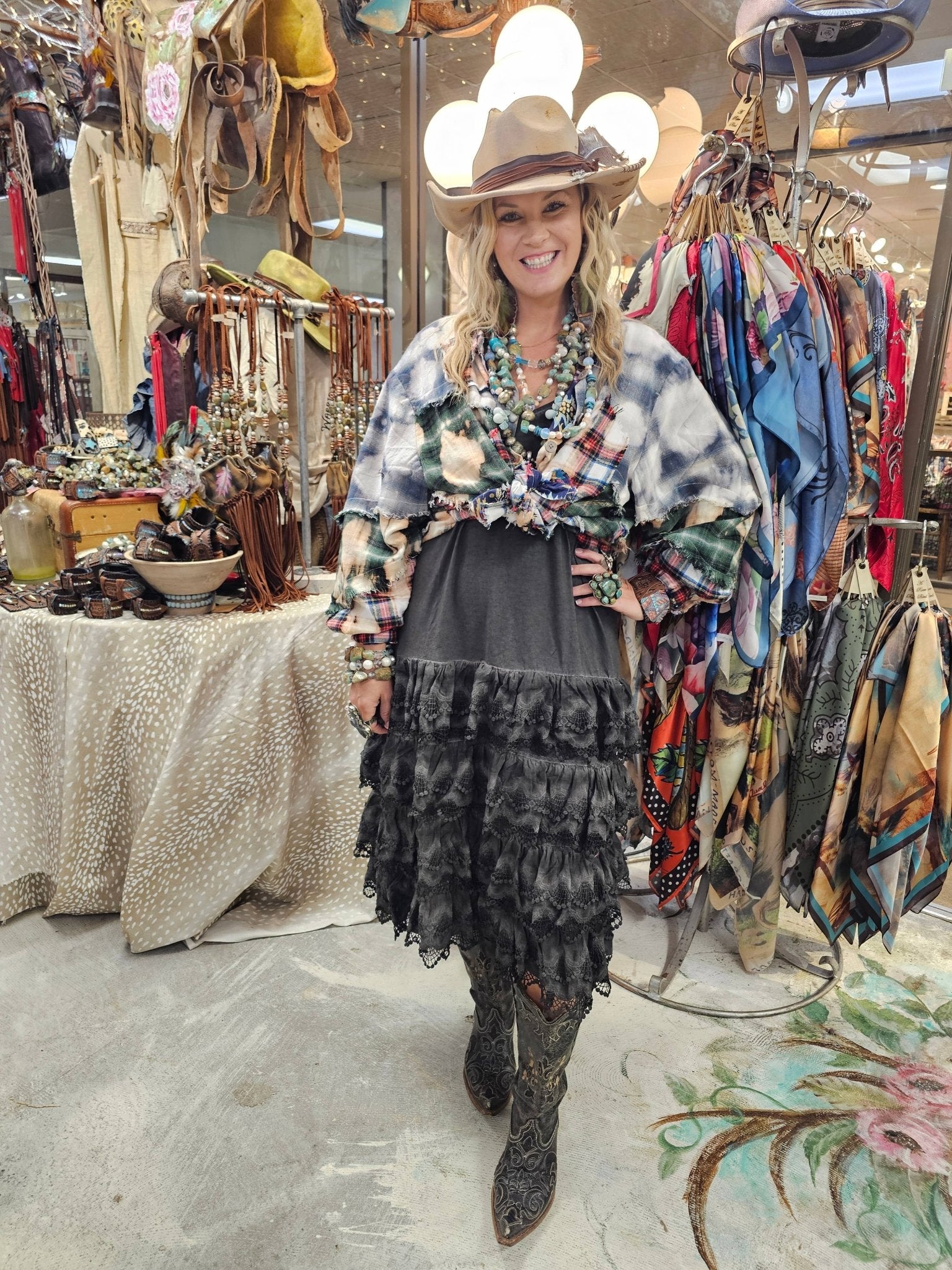 Black Distressed Ruffle Slip Dress - ivyandlavyboutique A Rare Bird Shop