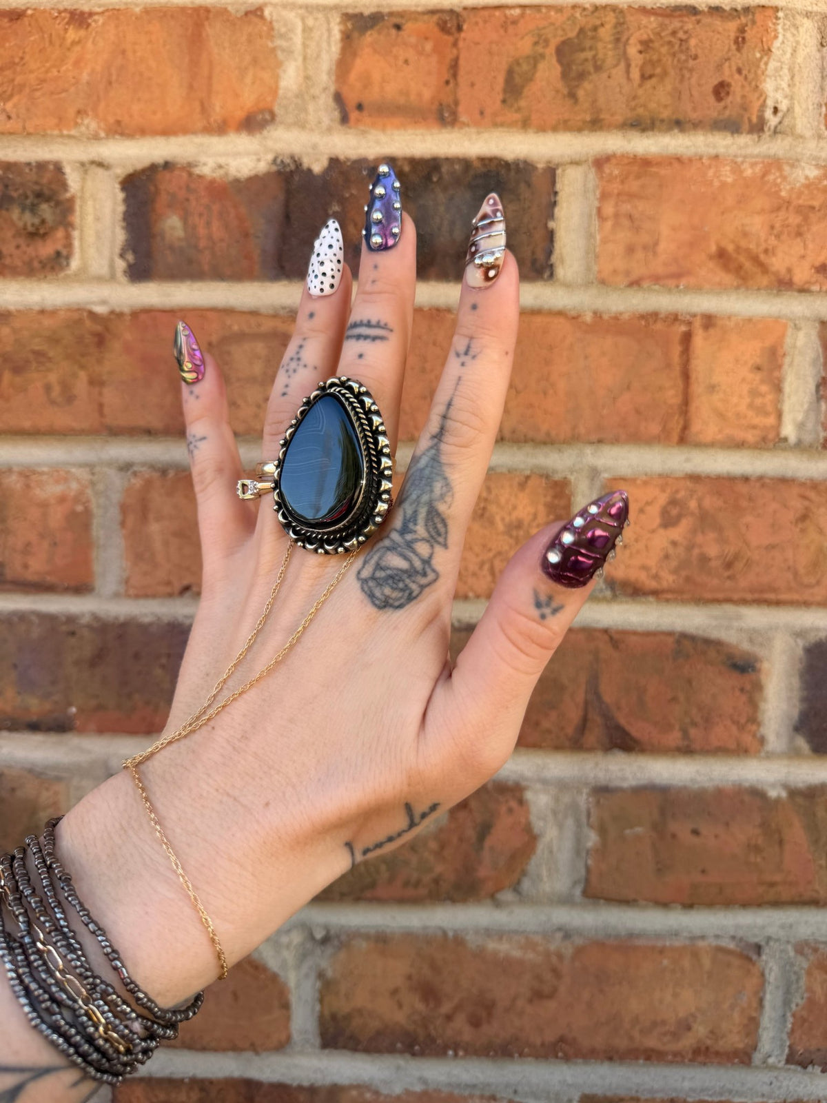 Black Lines Ring - Boho Wanderlust Boutique ivyandlavyboutique
