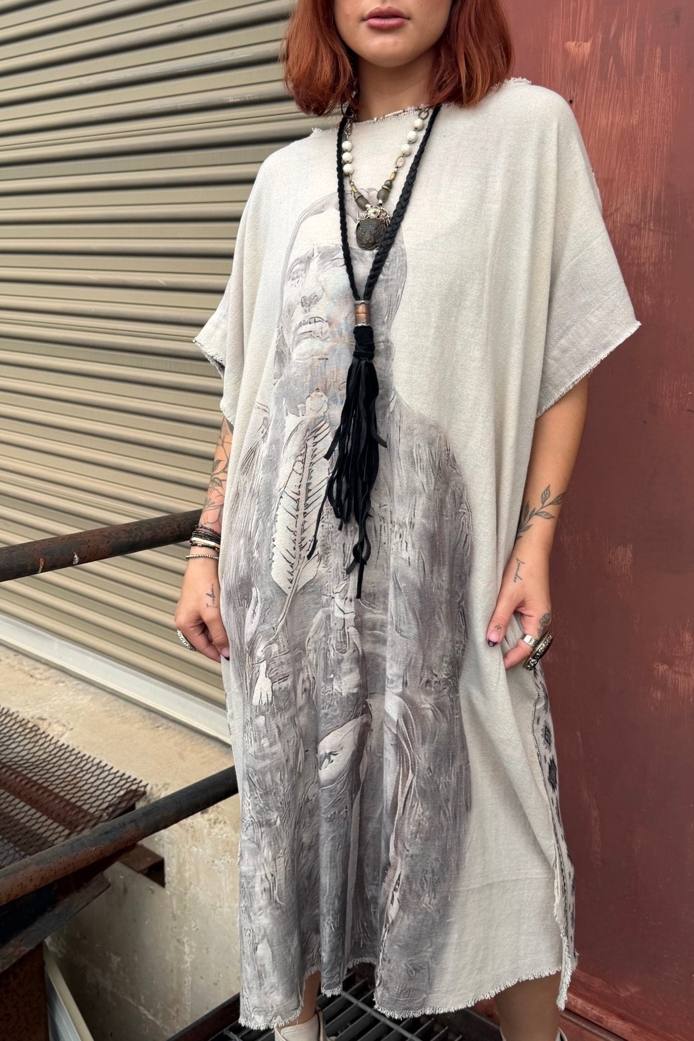 Black & White Abstract Cotton Tunic - ivyandlavyboutique LeParisPetit by I Love Linen