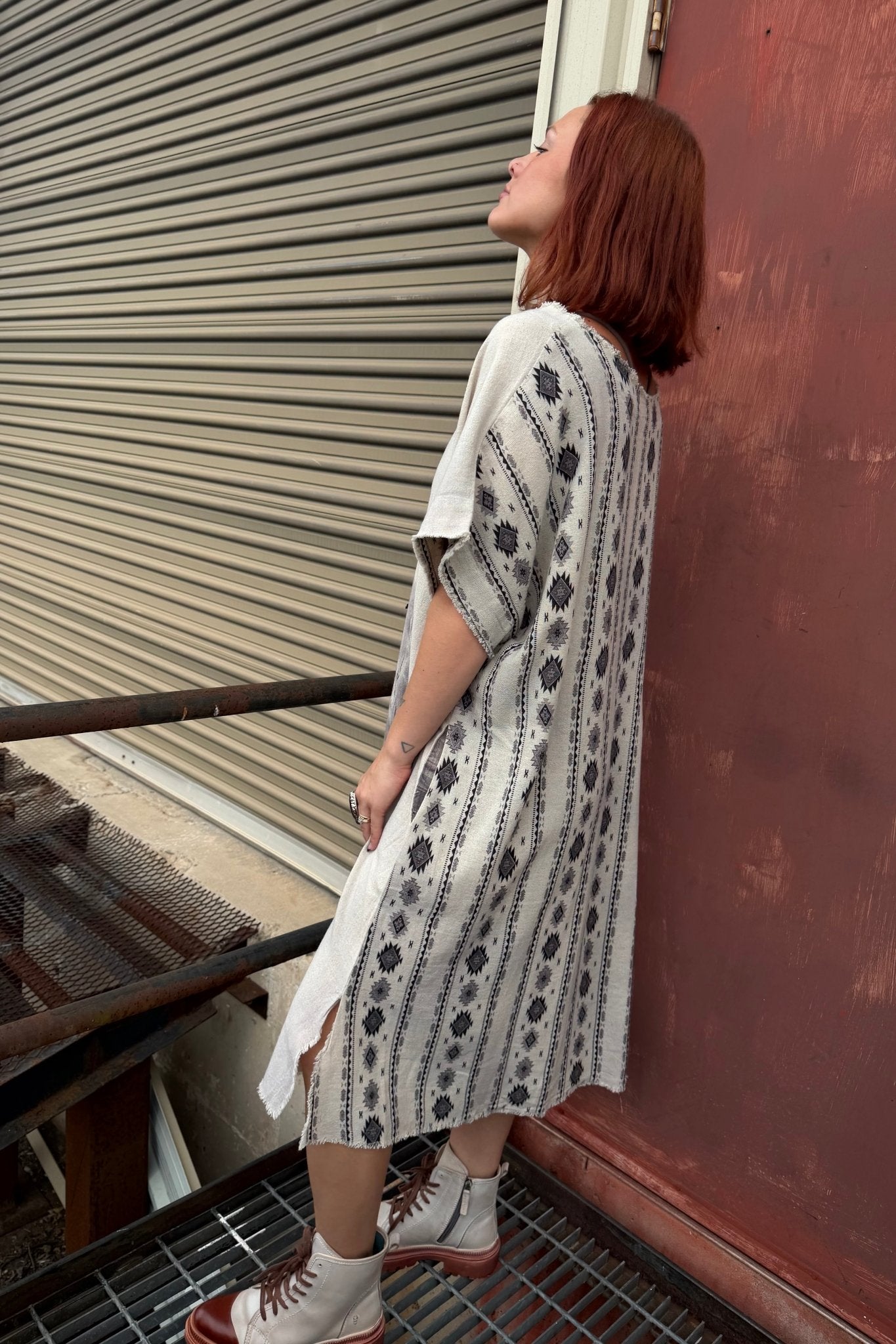 Black & White Abstract Cotton Tunic - ivyandlavyboutique LeParisPetit by I Love Linen