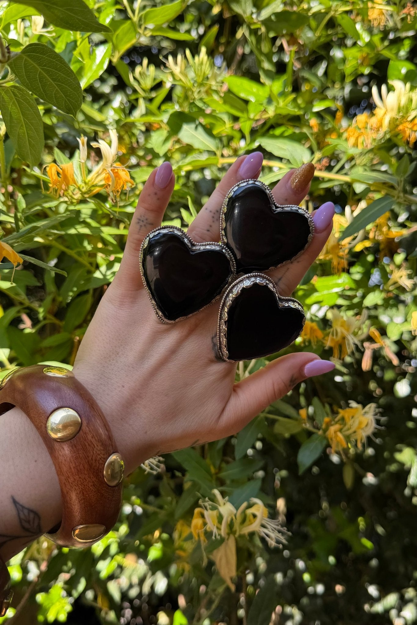 Black Widow Heart Ring - Obsidian - ivyandlavyboutique ivyandlavyboutique
