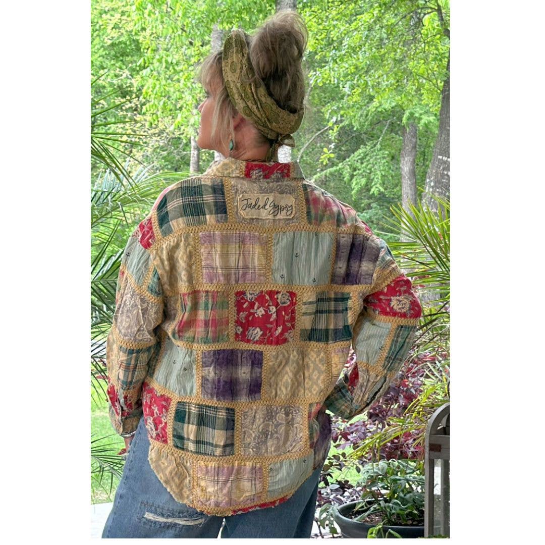 Block Party Patched Boho Top - ivyandlavyboutique Jaded Gypsy