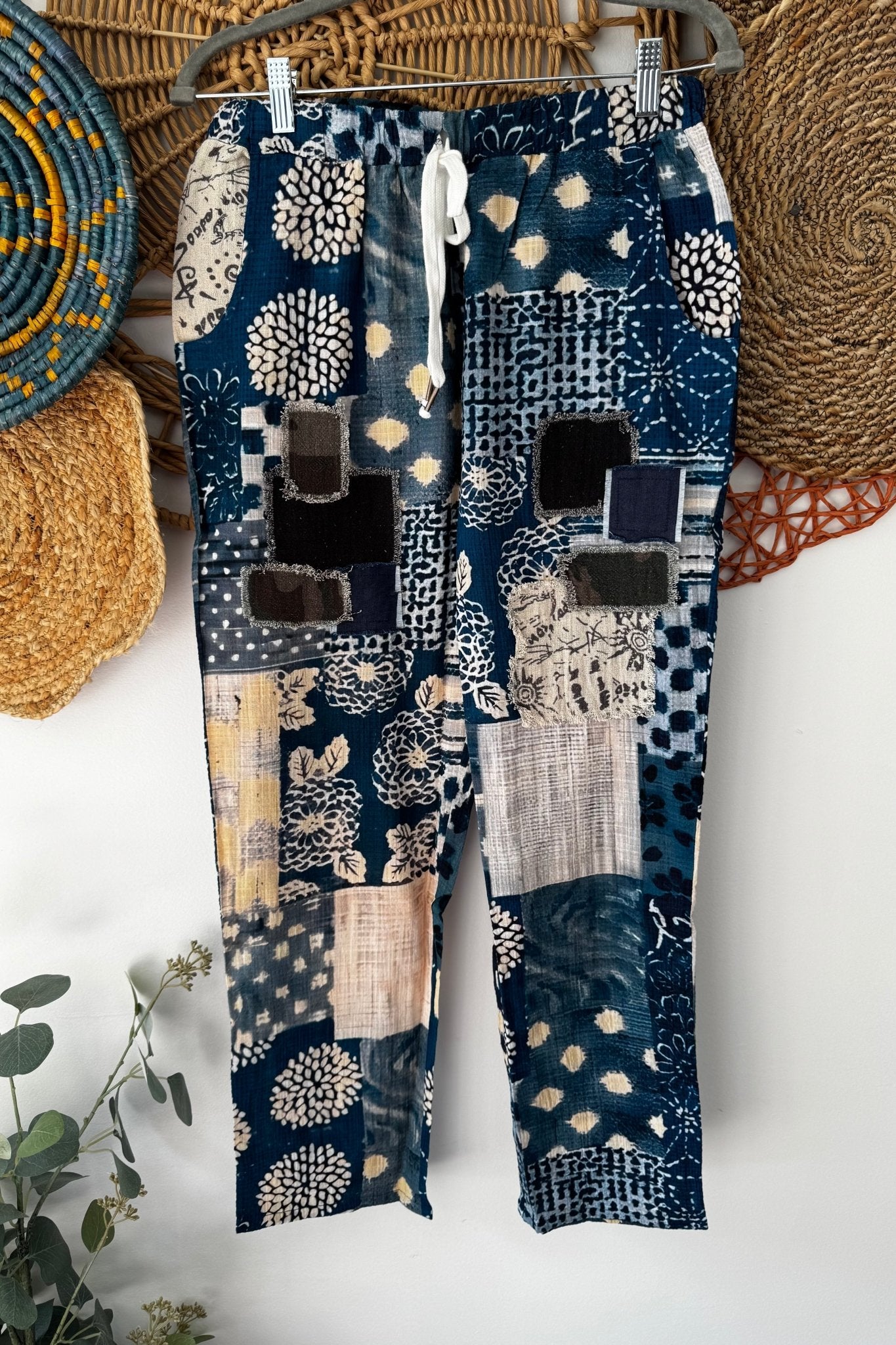 Blocked Print Pants - ivyandlavyboutique I LOVE LINEN