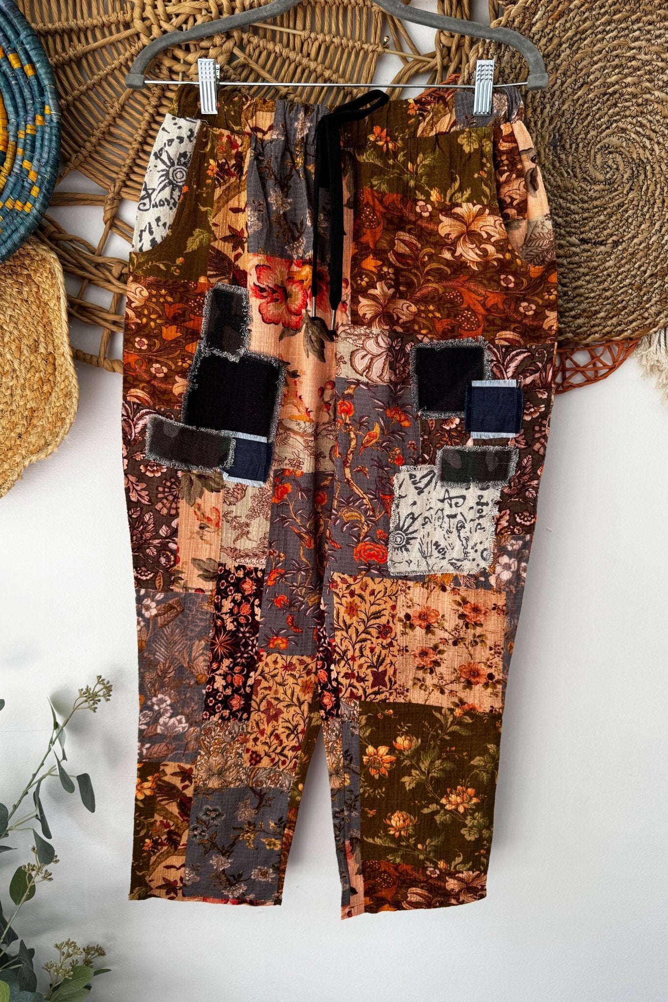 Blocked Print Pants - ivyandlavyboutique I LOVE LINEN