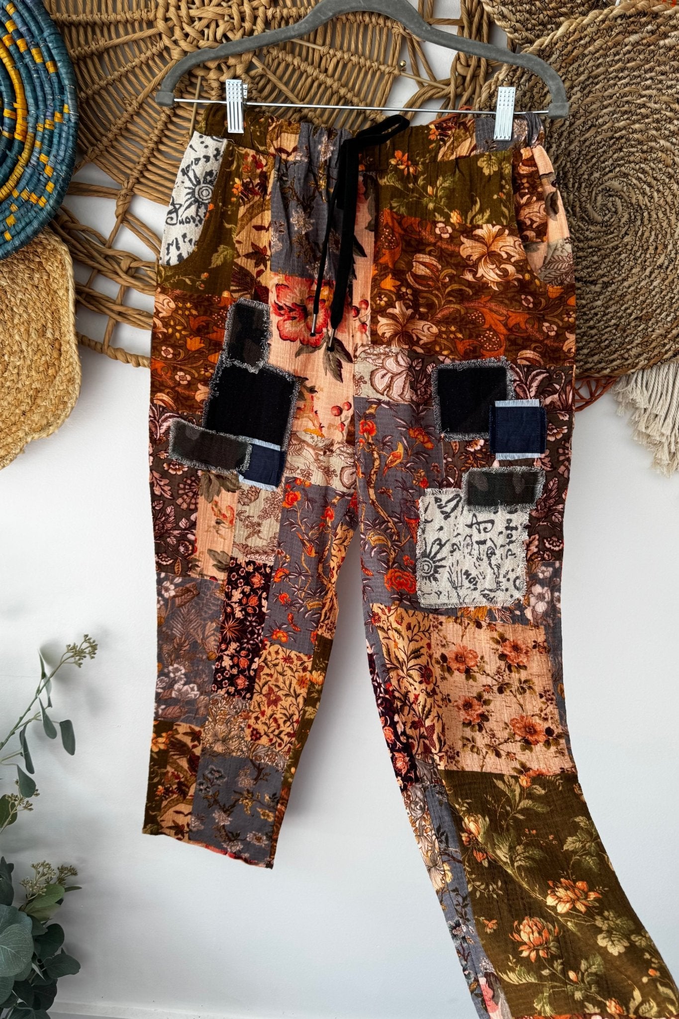 Blocked Print Pants - ivyandlavyboutique I LOVE LINEN