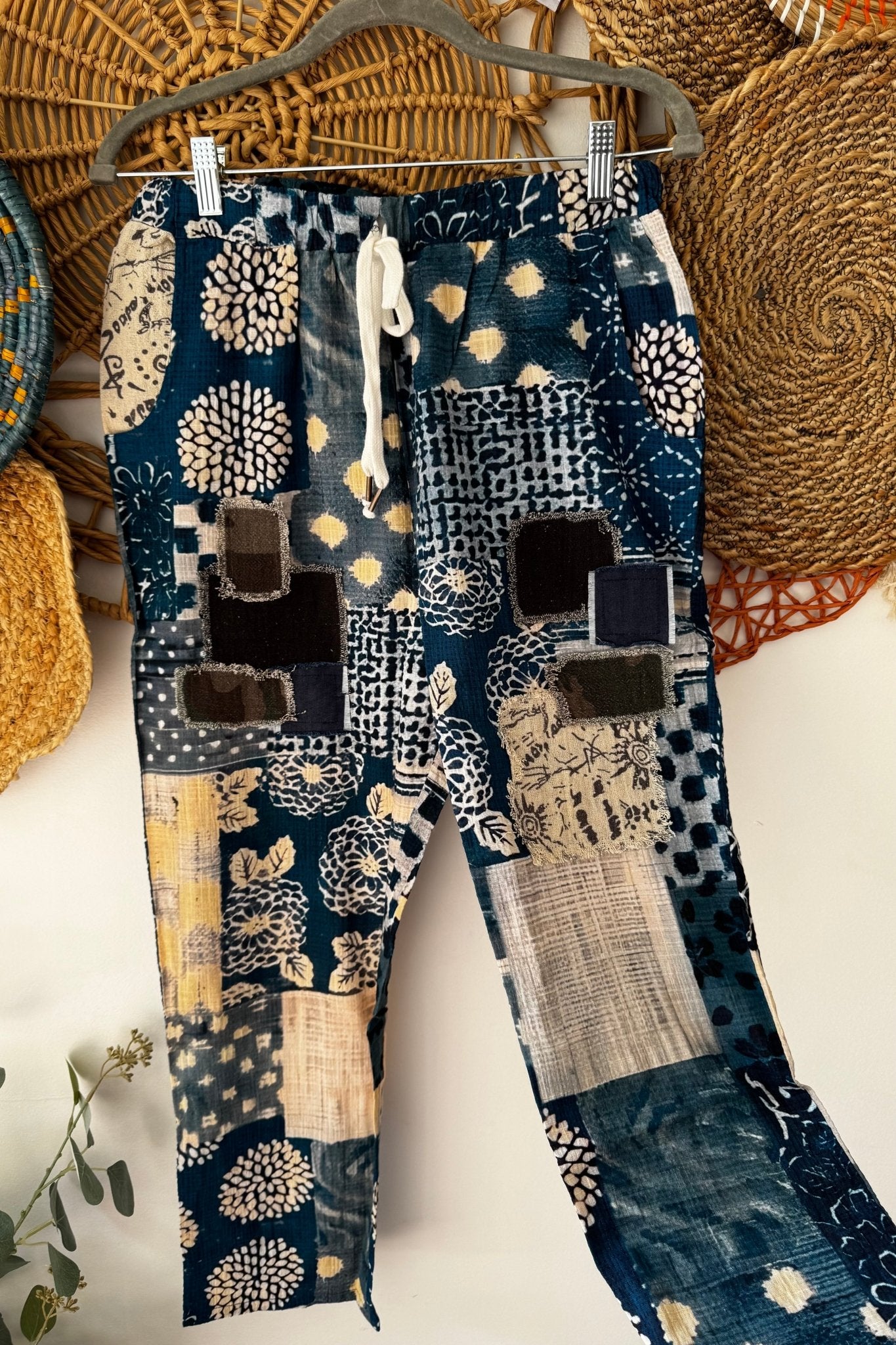 Blocked Print Pants - ivyandlavyboutique I LOVE LINEN