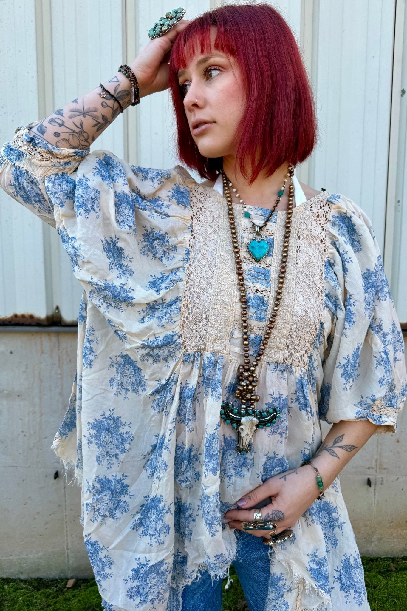 Blue Bell Tunic Top - ivyandlavyboutique A Rare Bird Shop