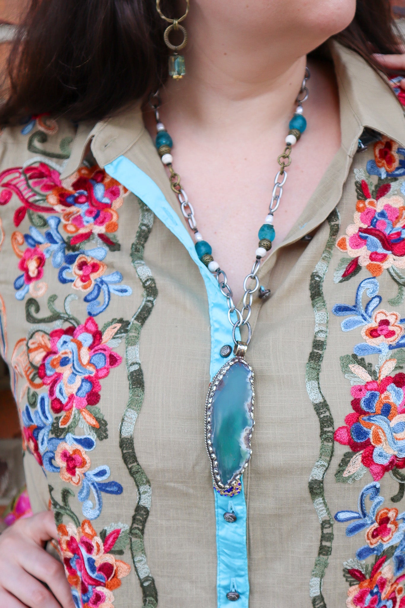 Blue Geode Statement Necklace - ivyandlavyboutique ivyandlavyboutique