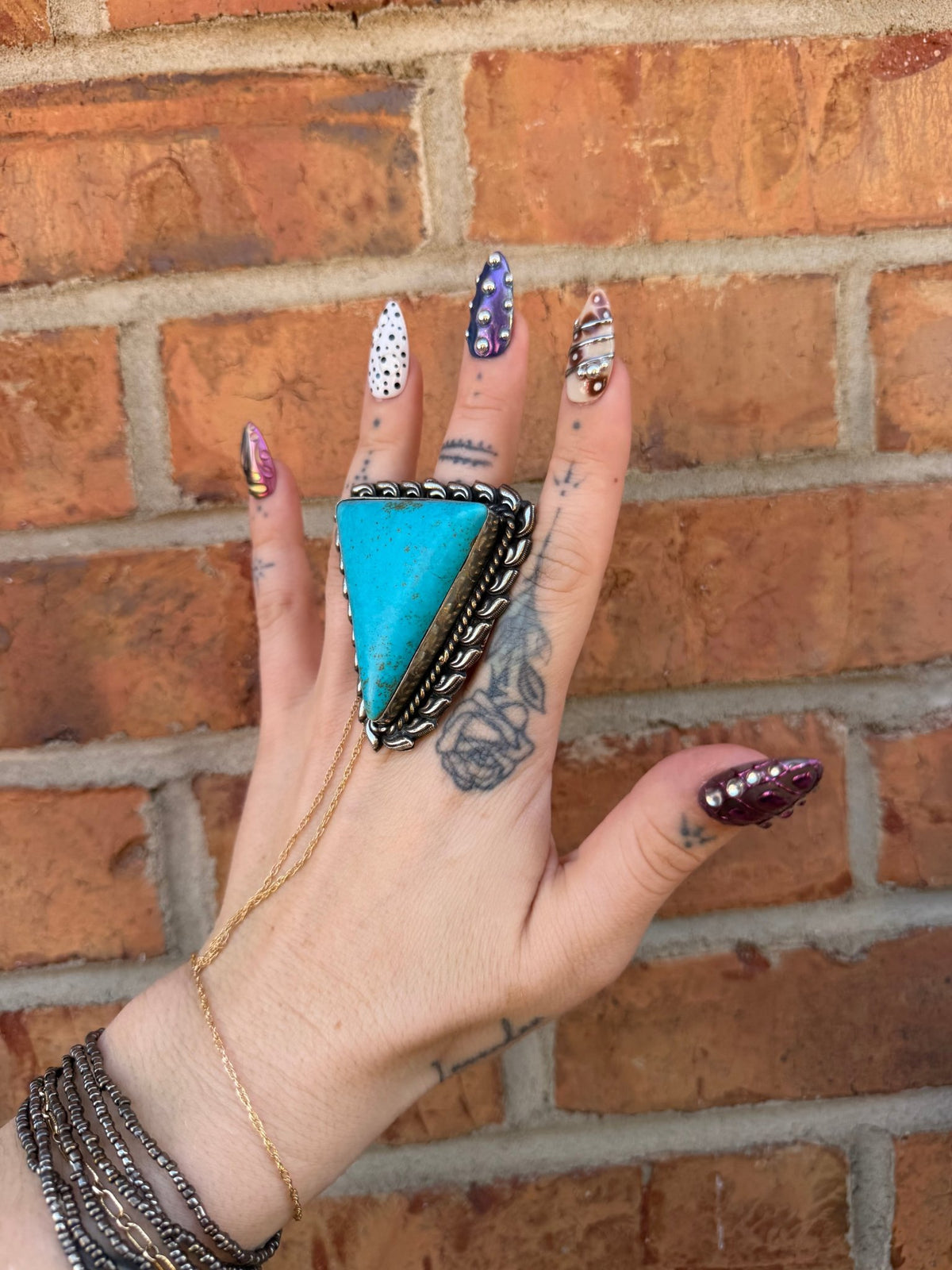 Blue Triangle Ring 1 - Boho Wanderlust Boutique ivyandlavyboutique