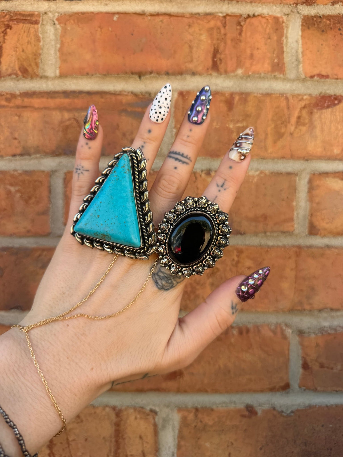 Blue Triangle Ring 1 - Boho Wanderlust Boutique ivyandlavyboutique