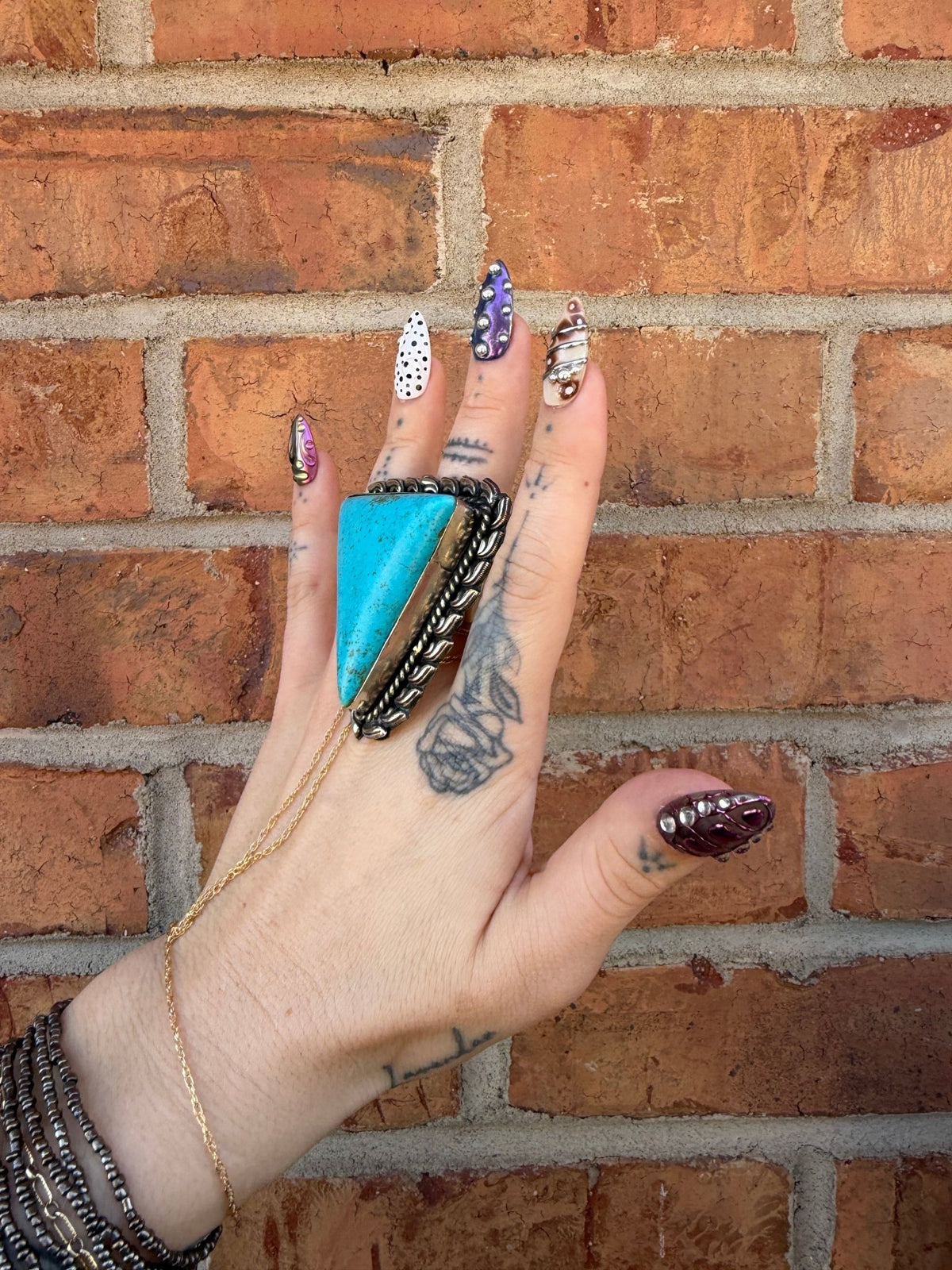 Blue Triangle Ring 1 - Boho Wanderlust Boutique ivyandlavyboutique