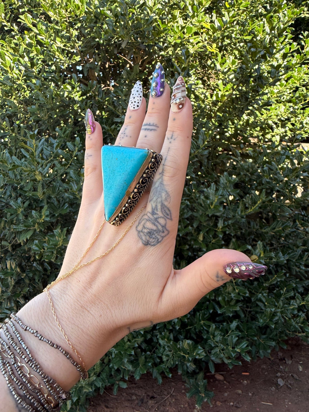 Blue Triangle Ring 2 - Boho Wanderlust Boutique ivyandlavyboutique
