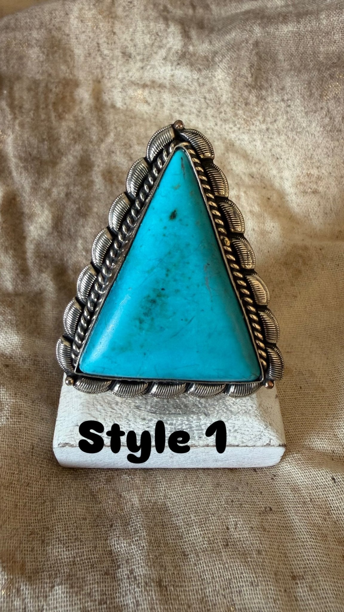 Blue Triangle Ring - Boho Wanderlust Boutique Boho Wanderlust Boutique